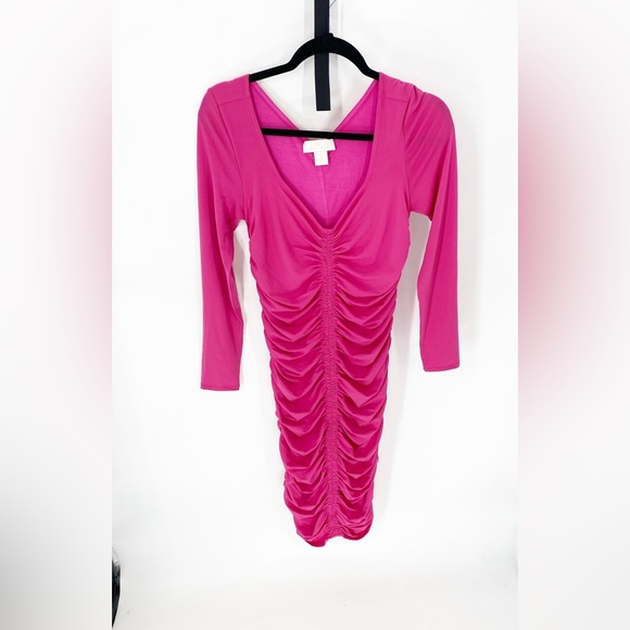 Rachel Parcell Pink Yarrow Ruched Dress Sz M - Picture 2 of 4